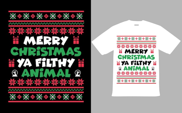 Vector merry christmas t shirt design