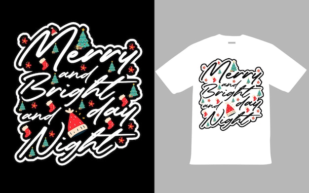 Vector merry christmas t shirt design