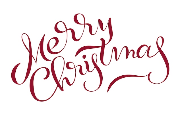 Merry Christmas tekst geïsoleerd op witte achtergrond Kalligrafie belettering