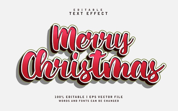 Merry Christmas Teksteffect Gratis Vector