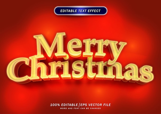 Merry christmas-tekststijleffect bewerkbaar lettertype-effect