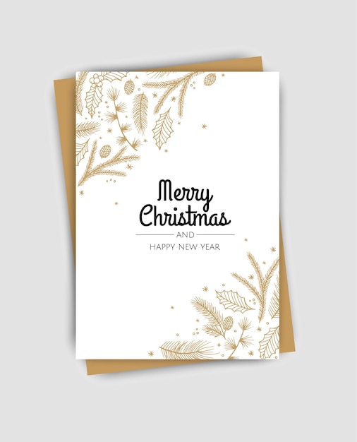 메리 크리스마스 템플릿 기업 휴일 카드 및 초대장 꽃 프레임 및 배경 디자인