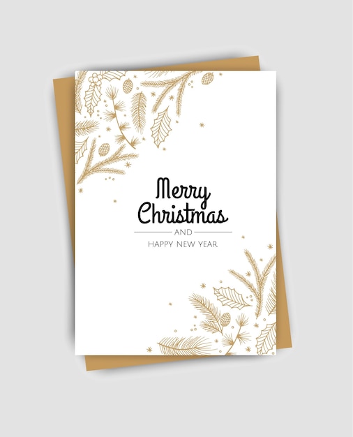 Merry christmas template corporate holiday cards and invitations floral frames and backgrounds design