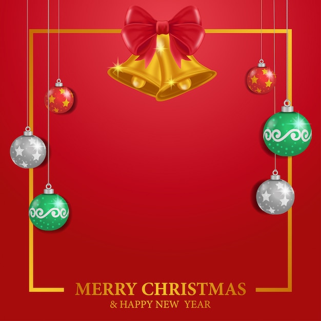 merry christmas template with blank space and decoration