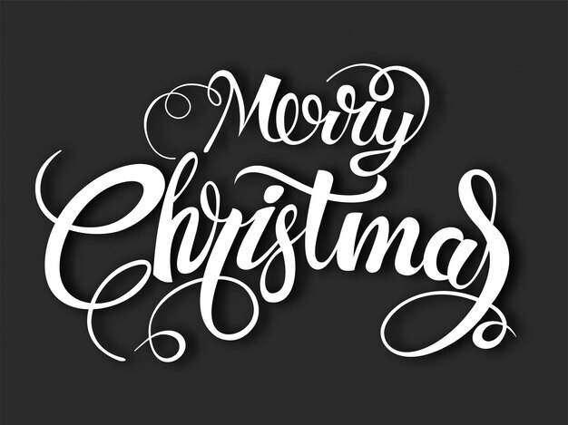 Merry christmas text calligraphic