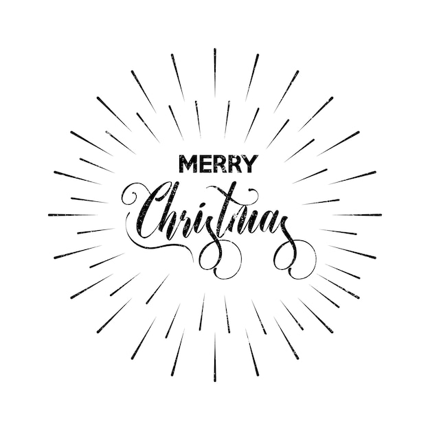 Merry christmas text card template.