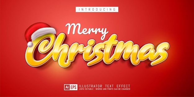 merry christmas text effect editable 3d text style