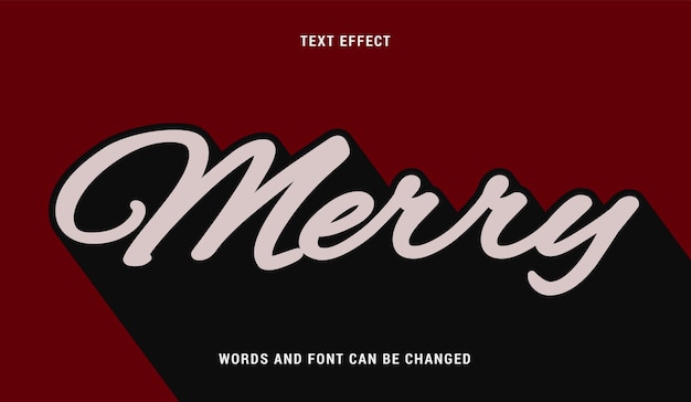 Merry christmas text effect editable eps cc