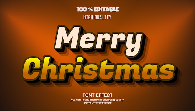 Merry christmas text effect, editable font