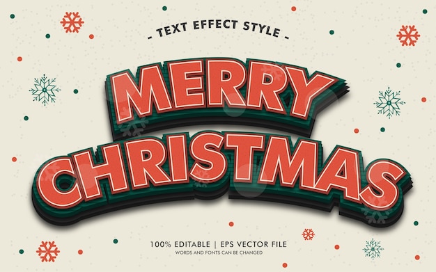 Merry christmas text effects style