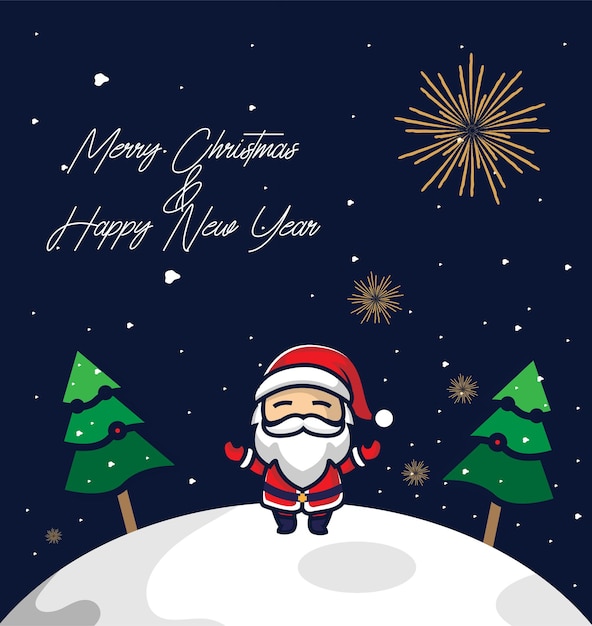 Merry christmas text vector design Christmas santa claus character reading wish list and holding sa