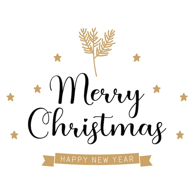 Merry Christmas text vector, holiday text illustration, gold christmas text vector, merry phrase