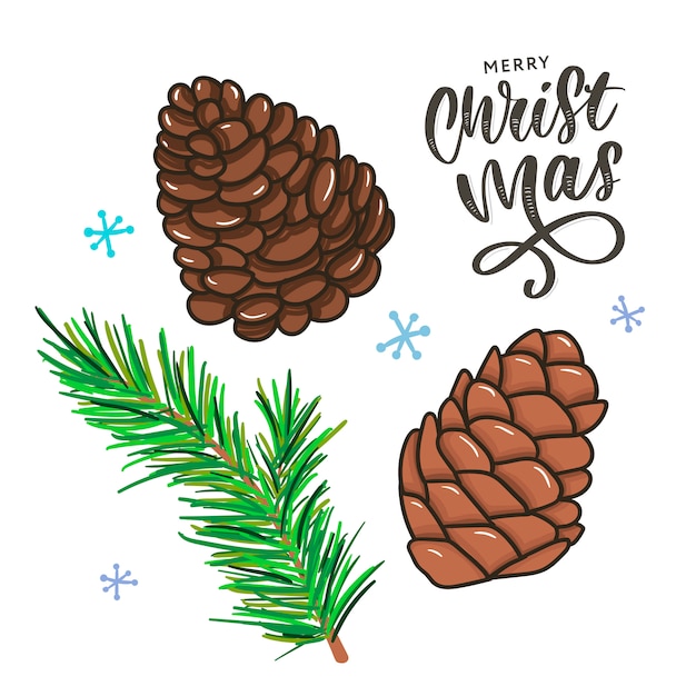 Premium Vector | Merry christmas traditional symbols in doodle style ...