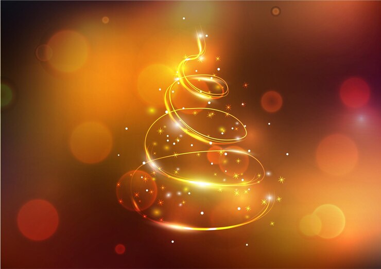 Vector merry christmas tree  light glow effect vintage background.happy new year bokeh blur shining card.creative design festival party decoration.winter season xmas element template.vector,illustration