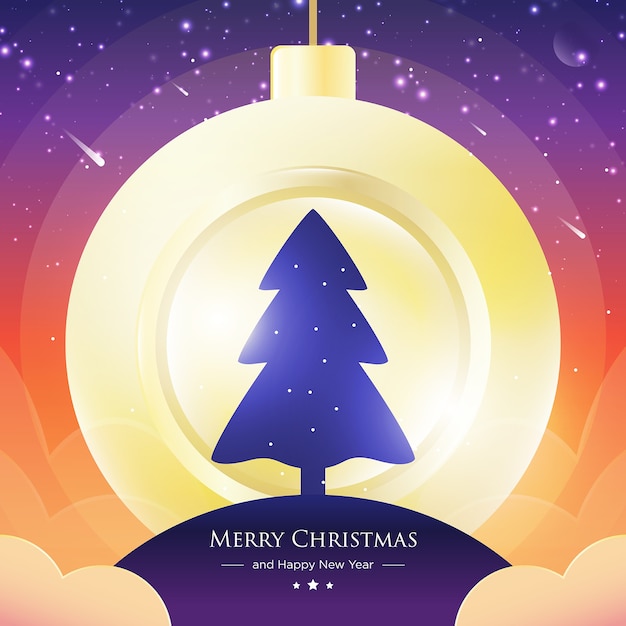 Merry christmas tree space concept design