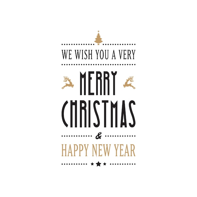 Vector merry christmas type white background