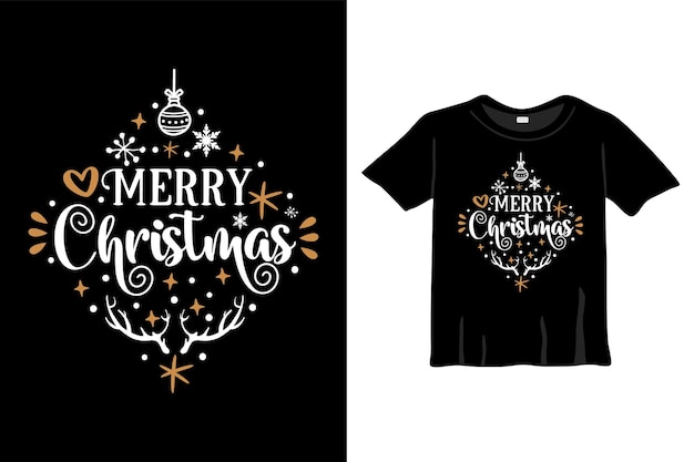 Веселая рождественская футболка с типографикой