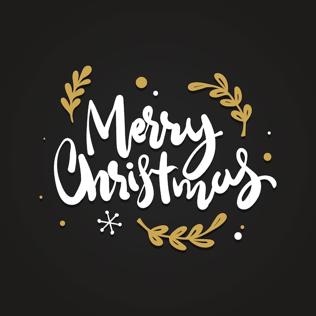 Vector merry christmas typography wish