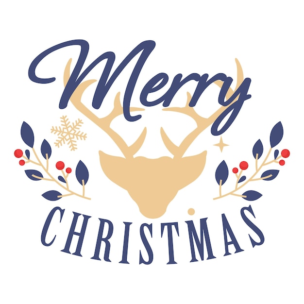 С Рождеством Христовым типографика с привлекательной цветовой композицией и дизайном