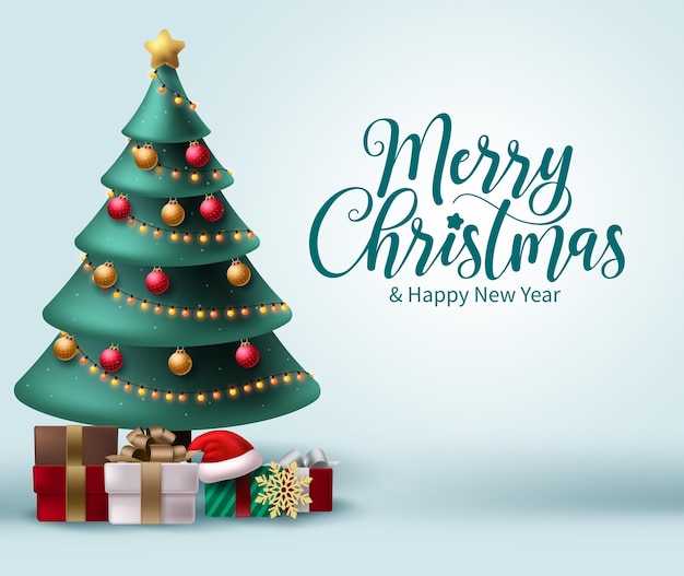 Merry christmas vector background design Christmas greeting in white space for text with colorful