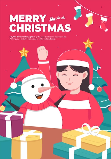 Merry christmas vector concept illustration