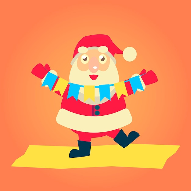 Merry christmas Vector Illustration of Santa Claus