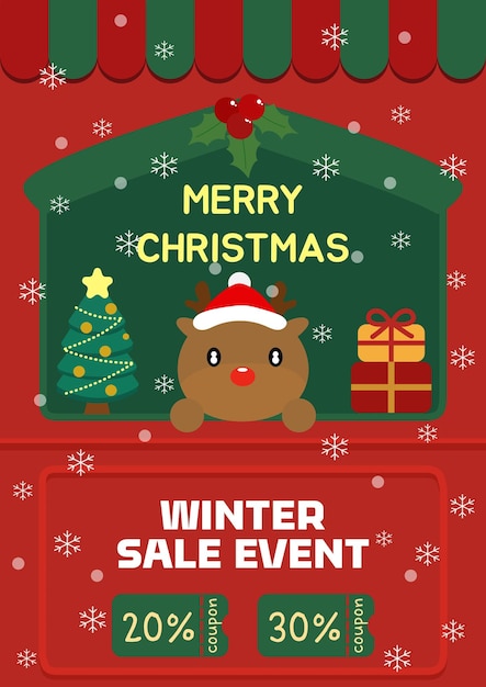 Merry Christmas Vector Illustration Vector Template