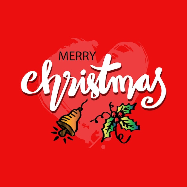 Merry christmas vector text calligraphic