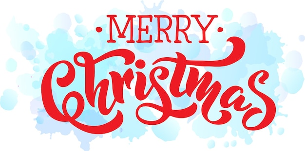 Merry Christmas vector text Calligraphy lettering card design template for logo banners labels