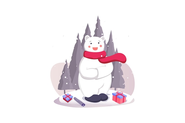 Merry Christmas Vectors Illustration Flat