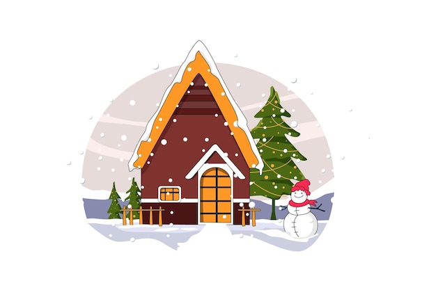 Merry Christmas Vectors Illustration Flat