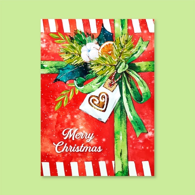 Vector merry christmas watercolor poster