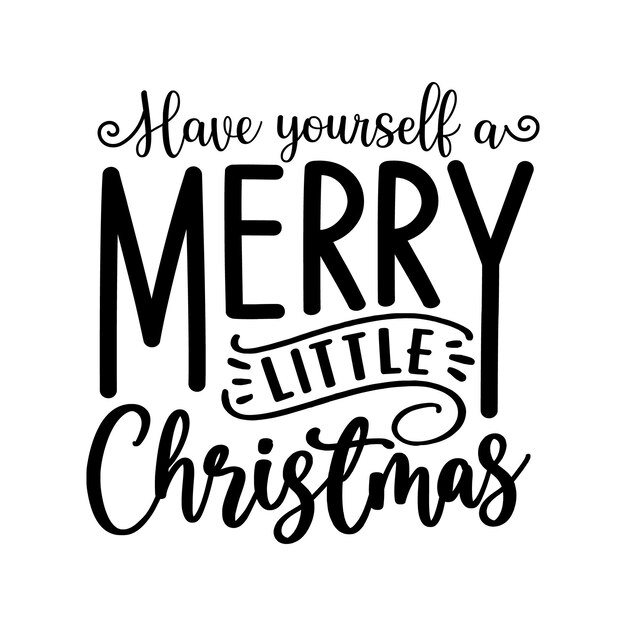 Merry Christmas winter lettering quotes sayings calligraphy greeting card vector illustration