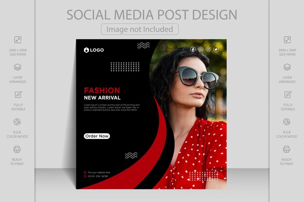 Vector merry christmas, winter sale and happy new year square banner social media post template design.