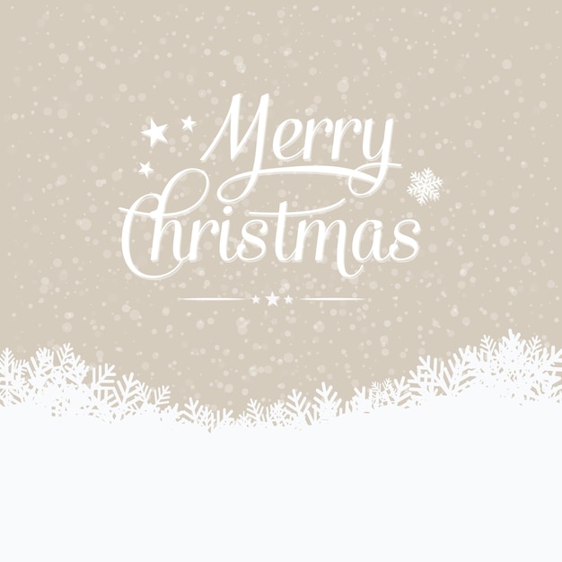 Vector merry christmas winter snowy background