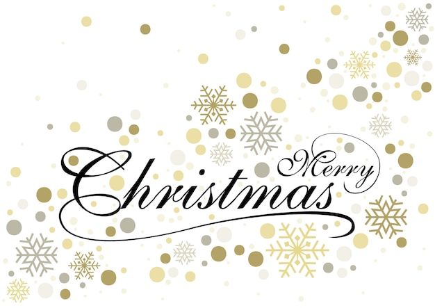 Vector merry christmas with gold glittering background