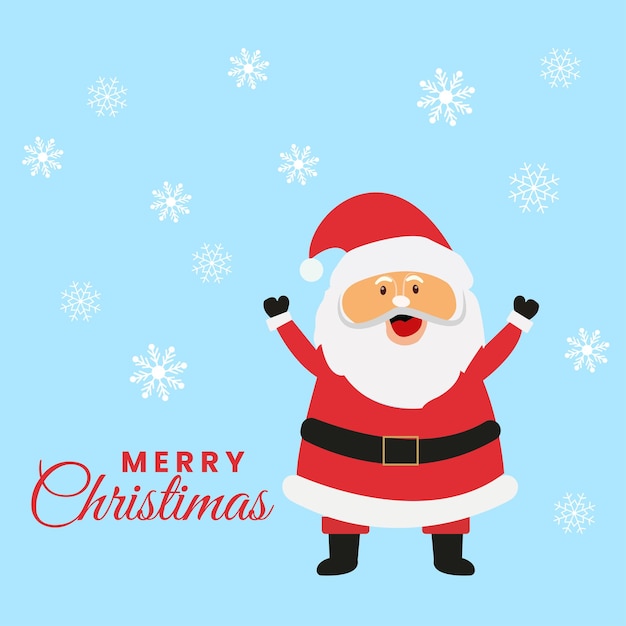 Merry Christmas with Santa Claus Vector Art Image