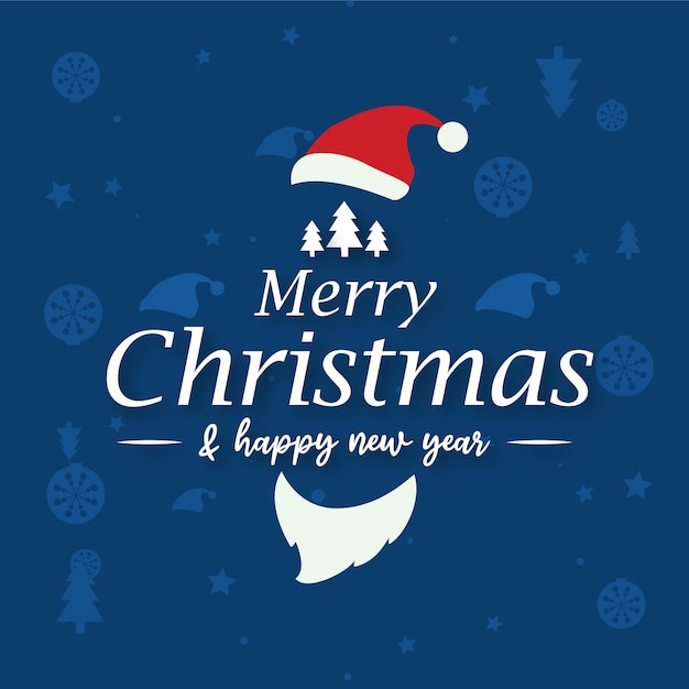 Vector merry christmas with typography design poster template