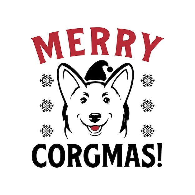 Merry corgmas logo vector design