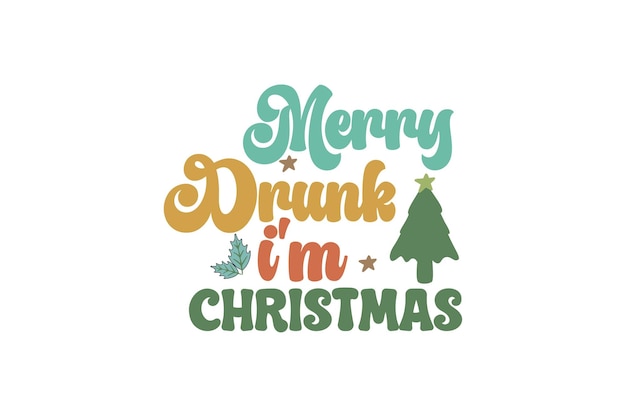Весёлый пьяный, я рождественский векторный файл