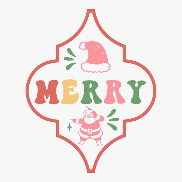 Merry retro svg t shirt design