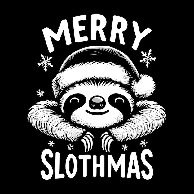 Merry Slothmas Tshirt Design Vector