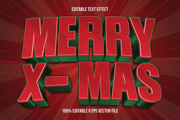 Merry X Mas Редактируемый текстовый эффект 3d Emboss Gradient Style