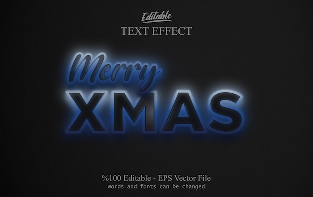 Vector merry xmas editable text effect