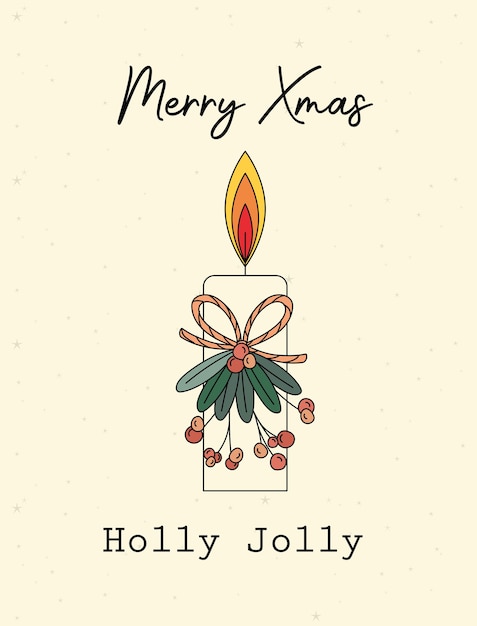 Merry xmas holly jolly belettering afbeelding ontwerp