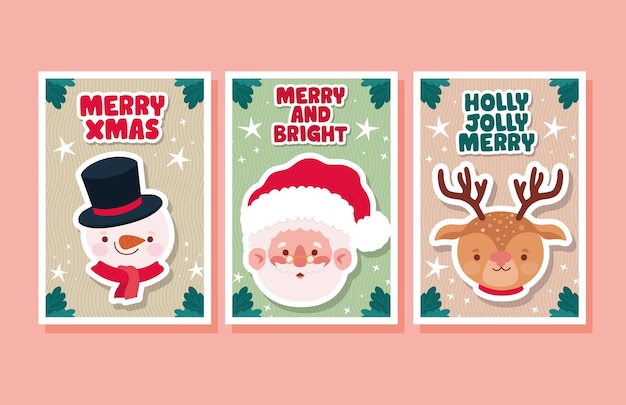 Merry xmas poster with characters