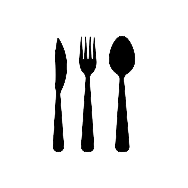 mes, vork en lepel op witte achtergrond Vectorillustratie