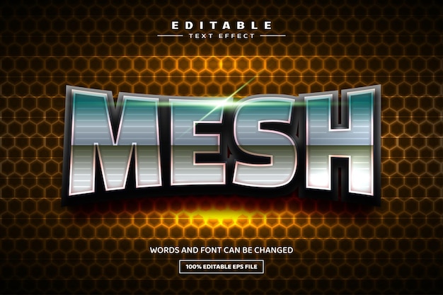 Mesh 3d editable text effect template