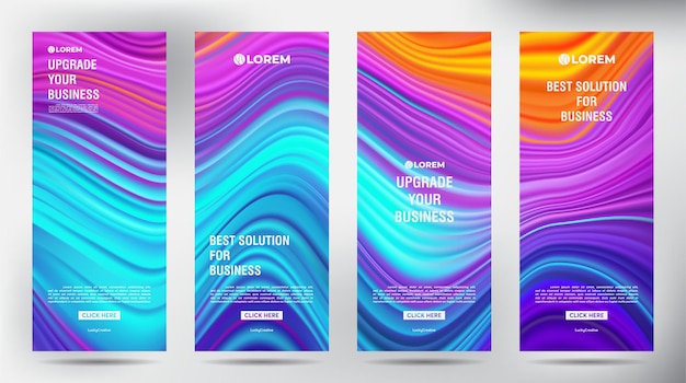 Mesh color flow roll up business brochure flyer banner design vertical template cover presentation background modern publication xbanner and flagbanner set of roll up banner stand template design