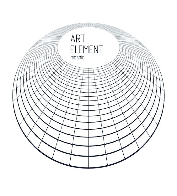 Vettore linee mesh disegno vettoriale 3d a forma di cerchio, sfondo astratto dimensionale low poly art.